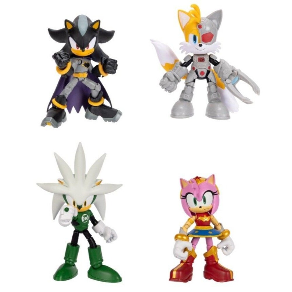 DC x Sonic The Hedgehog 5" Character Lot (4) - Shadow/Tails/Silver/Amy - Picture 2 of 2